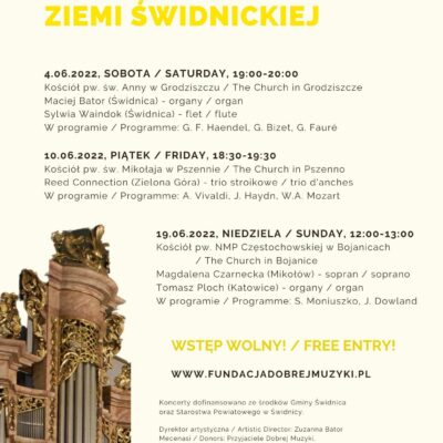 Koncert organowy i na flet w ramach Koncertów Ziemi Świdnickiej w kościele parafialnym pw. św. Anny w Grodziszczu