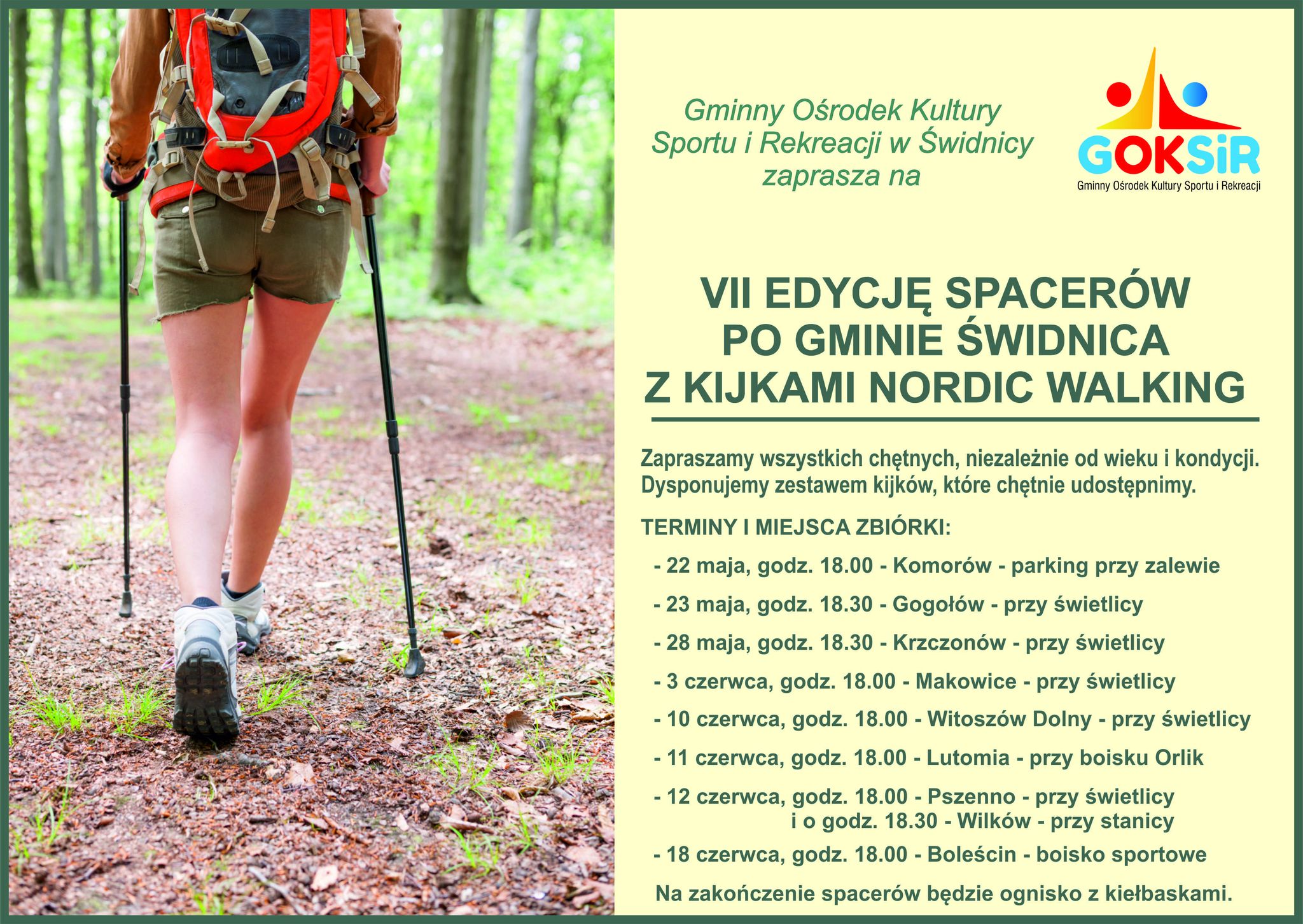 Harmonogram spacerów z kijkami