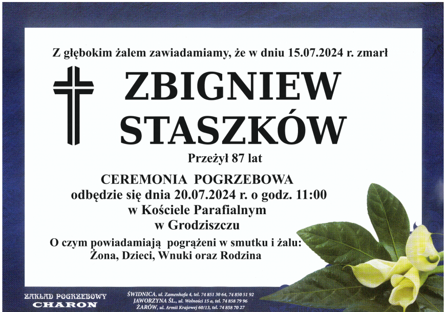 Nekrolog Zbigniew Staszków