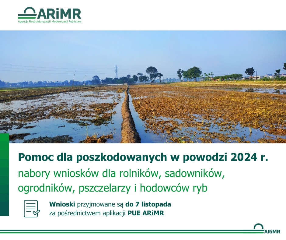 infografika zalane pola prze powódź