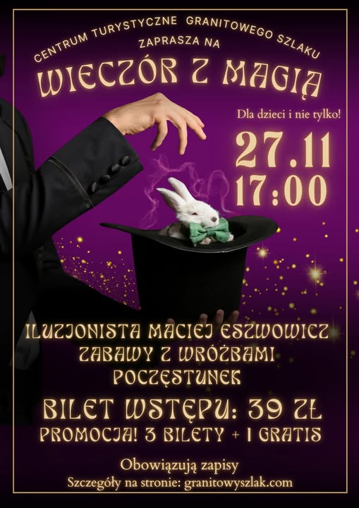 plakat wieczór z magią Granitowy Szlak