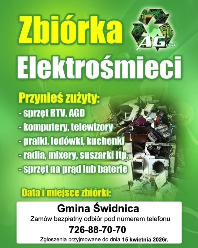 plakat zbiórka elektrośmieci