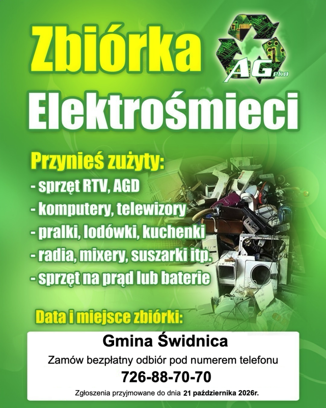 Plakat elektrozbiorka smieci